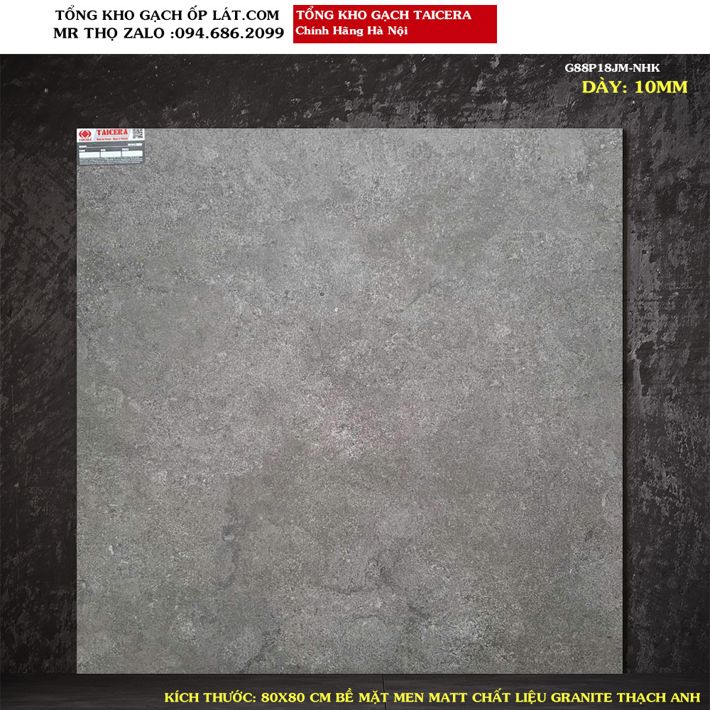 Gạch lát nền vân xi măng granite Taicera 80X80 CM G88P18JM Loại 1